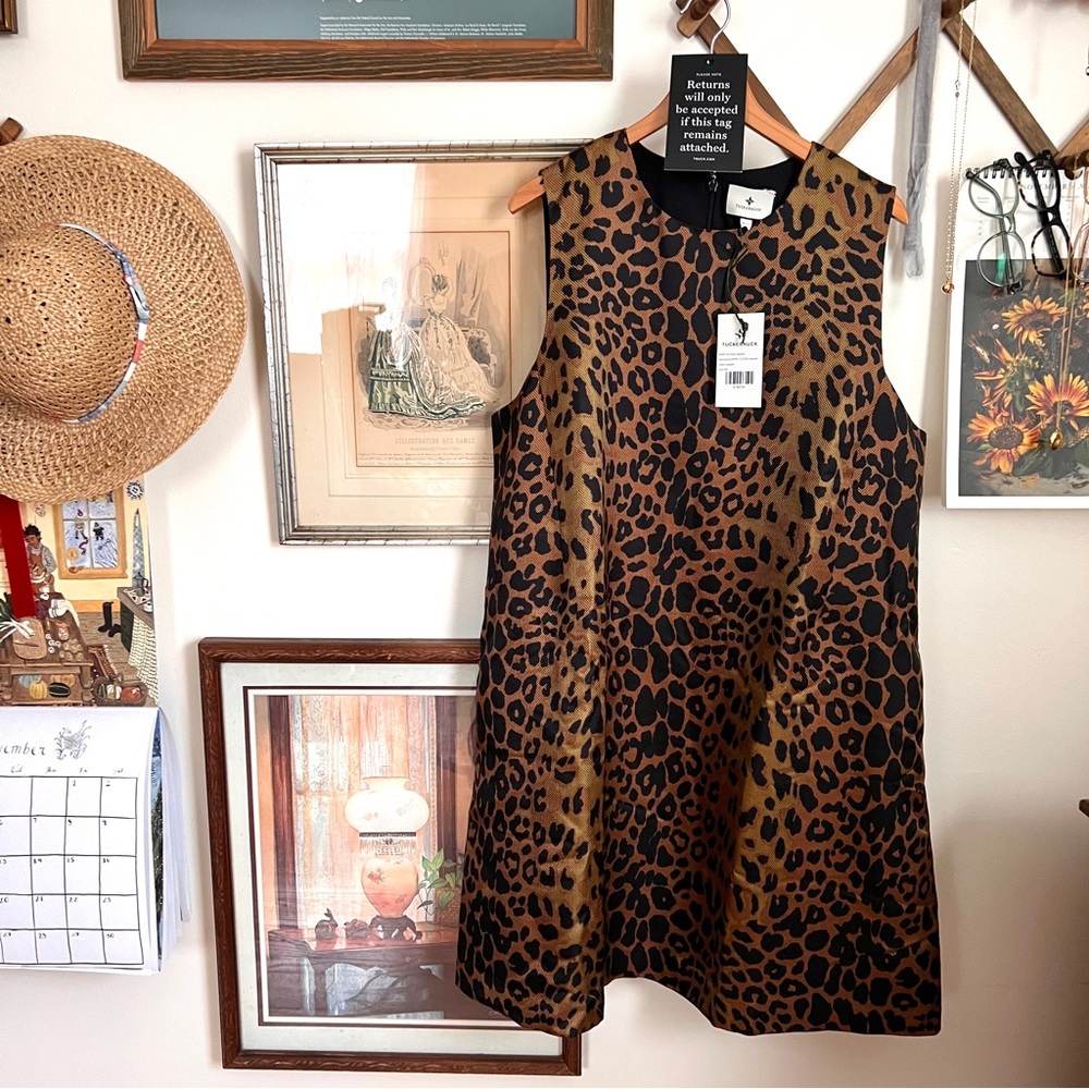 Tuckernuck Leopard Marlowe Sleeveless Mini Shift Dress